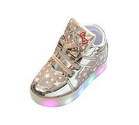 Niño Bebé Moda Estrella Luminoso Casual Colorido Ligero Zapatos Zapatos Niño 25, dorado, 27 EU