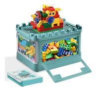 Niño Cajas de Almacenaje Plástico para Lego y Juguetes Plegables, Storage Box Iris Ohyama, Aberturas Dobles con Poleas, Adecuados para Niños y Adultos