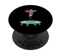 Niño con capa en trampolín - Diseño divertido para niños PopSockets PopGrip Adhesivo