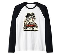 Niño con cicatrices y gafas rotas lucha contra el clasismo Camiseta Manga Raglan