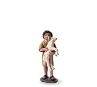 Niño con Cordero | Figuras Pastores y Perro |Figuras de Belén |Serie 11cm| Diseñadas por José Luis Mayo |Decoración Navideña |Nacimiento
