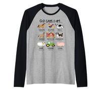 Niño Cristiano: Dios Dice Que Soy un Animal de Granja (versículo bíblico) Camiseta Manga Raglan