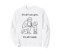 Niño Dando Flores a los Padres diseño simbólico Minimalista Amor Sudadera