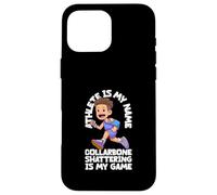 Niño de dibujos animados con el brazo en cabestrillo Carcasa para iPhone 16 Pro Max