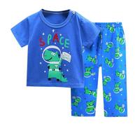 Niño Dios Trajes Conjunto de Pantalones y Camiseta de Manga Corta para niños de Cuhk Home Wear Trajes Cortos Y Blusas De Mujer (Blue, 5-6Years)
