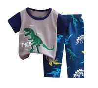 Niño Dios Trajes Conjunto de Pantalones y Camiseta de Manga Corta para niños de Cuhk Home Wear Trajes Cortos Y Blusas De Mujer (Navy, 6-12 Months)