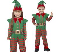 Niño Elfo Disfraz Infantil Ayudante de Santa Niña para Niños Navidad Nuevo