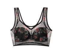 Niño Nieve Sujetador para Mujer, Superior, Tetas laterales, Hermoso, Gran Tamaño, Impreso, Sin Costura, Sin Anillo de Acero Polainas Adelgazar, Le Noir, 4X-Large