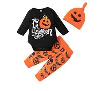 Niño PequeñO Halloween Conjuntos De Ropa Faldas Encaje Con Lazo Mi Primer Traje Bebé Mono Sombrero Cosplay DecoracióN