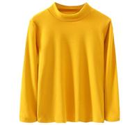 Niño pequeño Ropa Interior Térmica Cuello de Pie para Adultos Top Niños Niña Niño Otoño Invierno Color Sólido Camiseta Interior Padre-Hijo Suave Camisa de Manga Larga