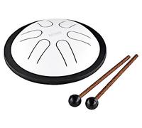 Nino Percussion Mini Melody - Tambor de lengua de acero con mazos para todas las edades, para crear canciones fácilmente, para música de aula, 2 años de garantía, Color Blanco (NINO980WH)