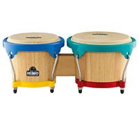 Nino Percussion NINO3NT-HK - Bongo con parche natural, madera, 2" | Instrumento musical para niños a partir de 5 años, 2 tambores de mano, 6,5 y 7,5 pulgadas, roble siam