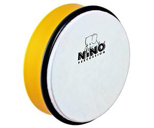 Nino Percussion NINO45Y - Pandero color amarillo (8") | Instrumento musical para niños a partir de 3 años, diámetro 8 pulgadas, plástico