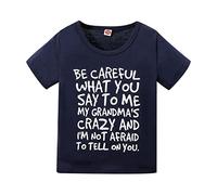 Niño Primavera Impresión Letra Camiseta Ropa Camisa Niño Manga Corta, marine, 5-6 años