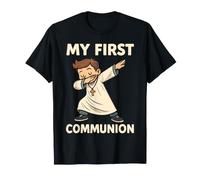 Niño Primera Comunión Católico Cristiano Eucaristía Dabbing Kid Camiseta