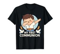 Niño Primera Comunión Católico Cristiano Eucaristía Dabbing Kid Camiseta gráfica económica