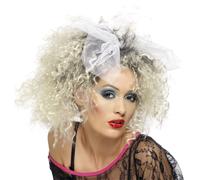 Niño Salvaje Madonna Peluca Lazo Rubio Marrón Disfraz Adulto Mujer 80s