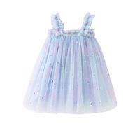 Niño sin mangas estrella luna princesa vestido de fiesta de baile vestidos de ropa con tirantes niñas, azul, 18-24 meses