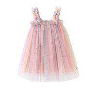 Niño sin mangas estrella luna princesa vestido de fiesta de baile vestidos de ropa con tirantes niñas, Rosa., 4-5 años