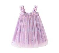 Niño sin mangas estrella luna princesa vestido de fiesta de baile vestidos de ropa con tirantes niñas, morado, 5-6 años