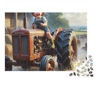 Niño Tractor Granja 1000 Piezas Cartón Mate Arte niño Paseo Tractor Rompecabezas Familiar para Adolescentes Fácil De Agarrar Actividad Familiar Ecológico 70x50cm/1000pcs