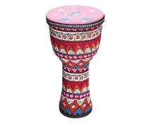Niño Yembé Parche de Piel de Cabra Duradero Tambor Djembe Percusión Estilo étnico, Tambor Africano para Cumpleaños Fiesta Djembe Drum(Large 10-inch Red A)