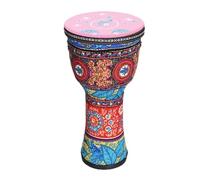 Niño Yembé Parche de Piel de Cabra Duradero Tambor Djembe Percusión Estilo étnico, Tambor Africano para Cumpleaños Fiesta Djembe Drum(Large 8-inch Red B)