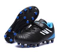 Niño Zapatillas de Fútbol 35 Botas de Fútbo Spike Bota de Rugby Zapatos de fútbol Libre Atletismo Zapatos de Entrenamiento Zapatillas de Correr Antideslizante Zapatos de Interio Unisex Negro