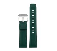 NINOMA Accesorios universales de silicona for relojes deportivos compatibles con Citizen Promaster Series CC3060-10 BJ2167, correa de goma de 22 mm con hebilla de pasador.(Green-Silver)