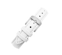 NINOMA Compatible con Garmin New Watch Lily2 Correa de cuero genuino Lily 2 SmartWatch Mujer Correa de reloj de liberación rápida de piel de vaca Pulsera de moda de 14 mm(White-steel)