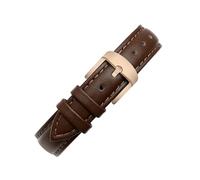 NINOMA Compatible con Garmin New Watch Lily2 Correa de cuero genuino Lily 2 SmartWatch Mujer Correa de reloj de liberación rápida de piel de vaca Pulsera de moda de 14 mm(Brown-rose gold)
