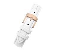 NINOMA Compatible con Garmin New Watch Lily2 Correa de cuero genuino Lily 2 SmartWatch Mujer Correa de reloj de liberación rápida de piel de vaca Pulsera de moda de 14 mm(White-rose gold)