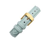 NINOMA Compatible con Garmin New Watch Lily2 Correa de cuero genuino Lily 2 SmartWatch Mujer Correa de reloj de liberación rápida de piel de vaca Pulsera de moda de 14 mm(Sky blue-gold)