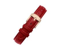 NINOMA Compatible con Garmin New Watch Lily2 Correa de cuero genuino Lily 2 SmartWatch Mujer Correa de reloj de liberación rápida de piel de vaca Pulsera de moda de 14 mm(Red-rose gold)