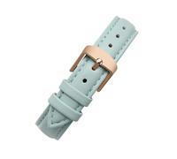 NINOMA Compatible con Garmin New Watch Lily2 Correa de cuero genuino Lily 2 SmartWatch Mujer Correa de reloj de liberación rápida de piel de vaca Pulsera de moda de 14 mm(Sky Blue-rose gold)