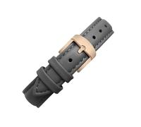 NINOMA Compatible con Garmin New Watch Lily2 Correa de cuero genuino Lily 2 SmartWatch Mujer Correa de reloj de liberación rápida de piel de vaca Pulsera de moda de 14 mm(Gray-rose gold)