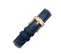 NINOMA Compatible con Garmin New Watch Lily2 Correa de cuero genuino Lily 2 SmartWatch Mujer Correa de reloj de liberación rápida de piel de vaca Pulsera de moda de 14 mm(Dark blue-rose gold)