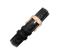 NINOMA Compatible con Garmin New Watch Lily2 Correa de cuero genuino Lily 2 SmartWatch Mujer Correa de reloj de liberación rápida de piel de vaca Pulsera de moda de 14 mm(Black-rose gold)