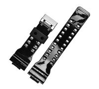 NINOMA Correa compatible con Casio G-Shock GA-100/110/120/140/200/400/700/800 GD-100/110/120 G-8900 Correa de repuesto de silicona y resina for reloj de hombre de 16 mm(Black glossy)