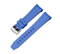 NINOMA Correa compatible con Swatch X Blancpain Fifty Fathoms TPU goma extremo curvado hombres mujeres Five Ocean Series reloj pulsera 0.866 in(Dark blue)