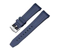 NINOMA Correa compatible con Swatch X Blancpain Fifty Fathoms TPU goma extremo curvado hombres mujeres Five Ocean Series reloj pulsera 0.866 in(Royal blue)