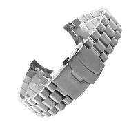 NINOMA Correa de acero inoxidable compatible con Casio Duro MDV-107-1A MDV-106 Marlin Reemplace la correa de pulsera de reloj de metal sólido con extremo curvo de buceo de 22 mm(3Parts with logo)