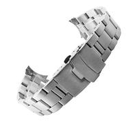 NINOMA Correa de acero inoxidable compatible con Casio Duro MDV-107-1A MDV-106 Marlin Reemplace la correa de pulsera de reloj de metal sólido con extremo curvo de buceo de 22 mm(C no logo)