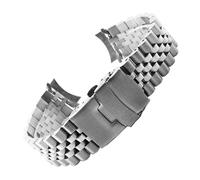 NINOMA Correa de acero inoxidable compatible con Casio Duro MDV-107-1A MDV-106 Marlin Reemplace la correa de pulsera de reloj de metal sólido con extremo curvo de buceo de 22 mm(5Parts with logo)