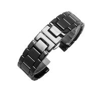 NINOMA Correa de cerámica de 14 mm, 16 mm, 18 mm, 20 mm, 21 mm y 22 mm, compatible con pulseras universales Seiko Tissot for hombre y mujer, color negro.(Noir,16mm)