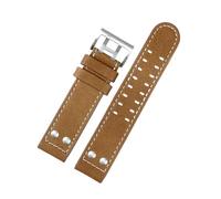 NINOMA Correa de reloj Hamilton Khaki Aviation H77616533 H70615733, de piel auténtica, compatible con el modelo Jazz Field for hombre.(B khaki silver,22mm)