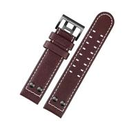 NINOMA Correa de reloj Hamilton Khaki Aviation H77616533 H70615733, de piel auténtica, compatible con el modelo Jazz Field for hombre.(B Dark brown black,20mm)