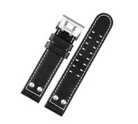 NINOMA Correa de reloj Hamilton Khaki Aviation H77616533 H70615733, de piel auténtica, compatible con el modelo Jazz Field for hombre.(B black silver,20mm)