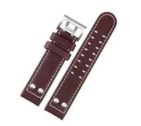 NINOMA Correa de reloj Hamilton Khaki Aviation H77616533 H70615733, de piel auténtica, compatible con el modelo Jazz Field for hombre.(B Dark brown silver,22mm)
