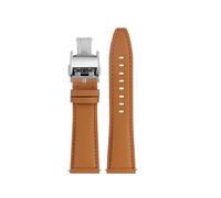 NINOMA Correa de repuesto compatible con Longines Fast Equestrian Comcast Master Series, pulsera for hombre y mujer, cadena de reloj de piel de vaca con hebilla plegable.(Brown ol silvery,22mm)